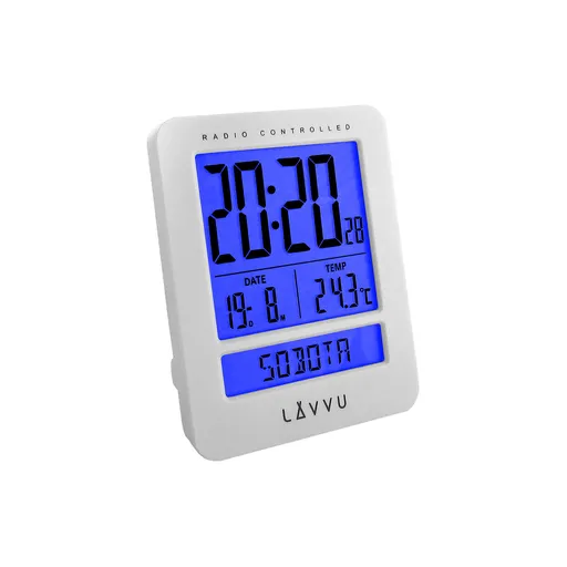 Ceas deșteptător digital Lavvu Duo White LAR0020,9,2 cm, alb