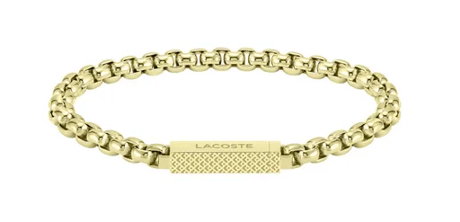 Lacoste Brățară stilată placată cu aur pentru bărbați L`Essentiel 2040124 17,5 cm