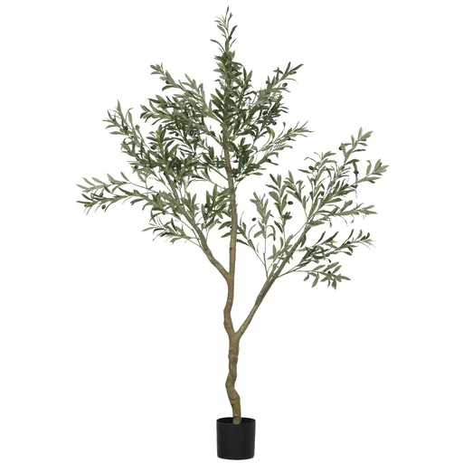 HOMCOM Măslin artificial, plantă artificială, măslin realist în ghiveci, 180 cm, plastic, verde | Aosom Romania