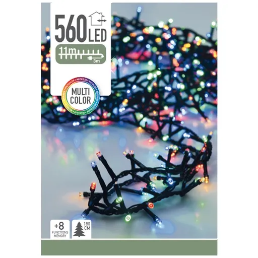 Instalație pom de Crăciun Twinkle, colorată, 560 LED-uri, 7 m