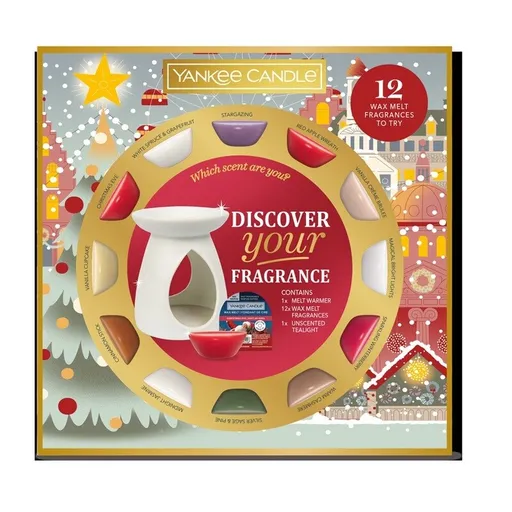Yankee Candle Set cadou de Crăciun Aromalampa +12 bucăți de ceară