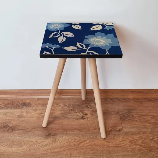 Masuta, Hanah Home, Shp60, 35x42x35 cm, Nurcă / Albastru marin / Albastru