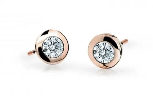 Cutie Jewellery Cercei pentru copii din aur roz C1537-30-X-4 alb