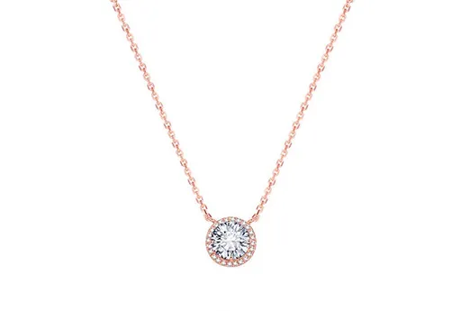 Beneto Colier din argint placat cu aur roz cu cristale AGS1135/47-ROSE