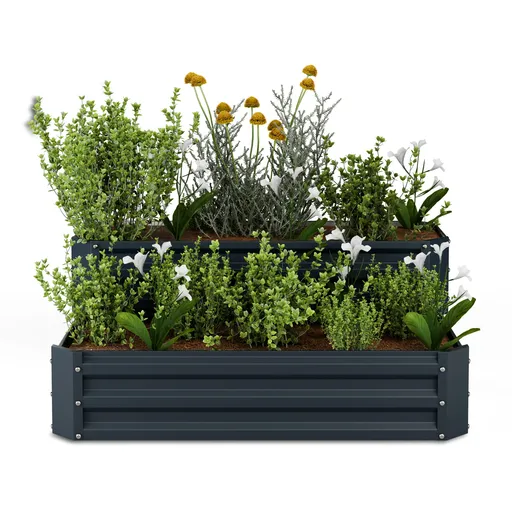 Blumfeldt Ghiveciul High Grow, 2 nivele , rezistent la intemperii, rezistent la coroziune, robust, 405 L