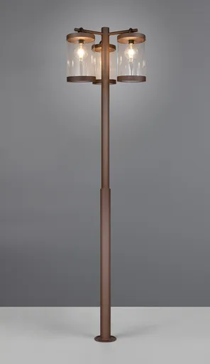 Lampadar de exterior Sambesi, TRIO, 51x240 cm, 28W, 3x E27, aluminiu, ruginiu