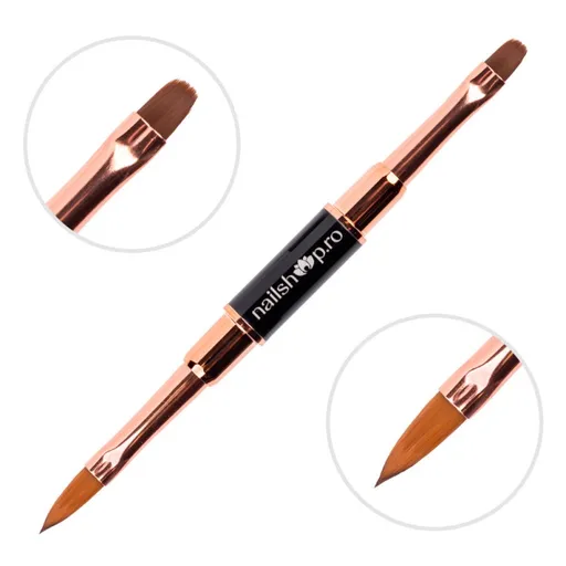 Pensula gel Nailshop - doua capete - Oval #6 - Sharp #6