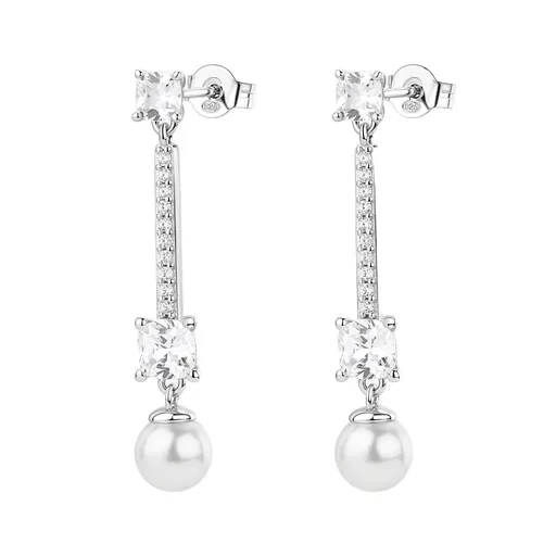 Brosway Cercei dangle din argint cu perlă sintetică Fancy Infinite White FIW175