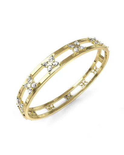 Guess Brățară solidă placată cu aur fin Wild Flower JUBB05497JWYGS