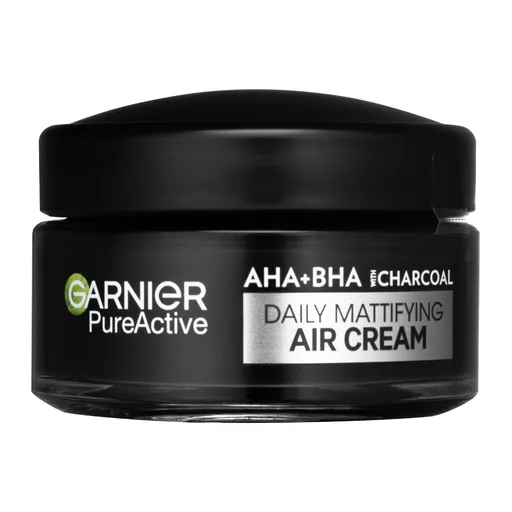 Garnier Cremă facială matifiantă AHA + BHA Charcoal Pure Active (Daily Mattifying Air Cream) 50 ml