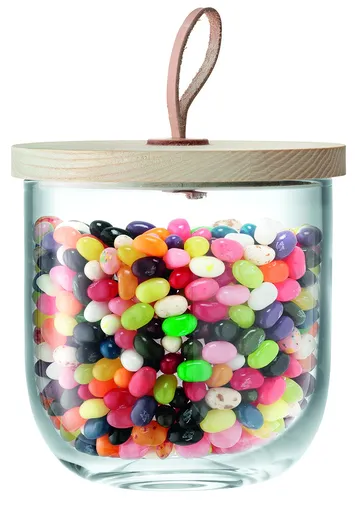 LSA International Cutie de depozitare cu capac din lemn LSA IVALO, diametru 15 cm, transparentă, Handmade