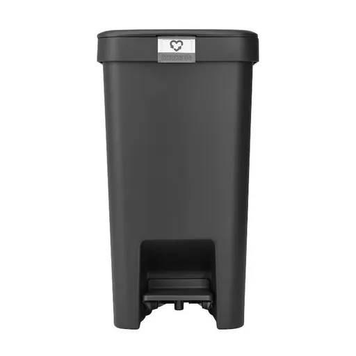 Coș cu pedală Brabantia StepUp 1008479, 16 L, Materiale ecologice, Deschidere mare, Gri închis