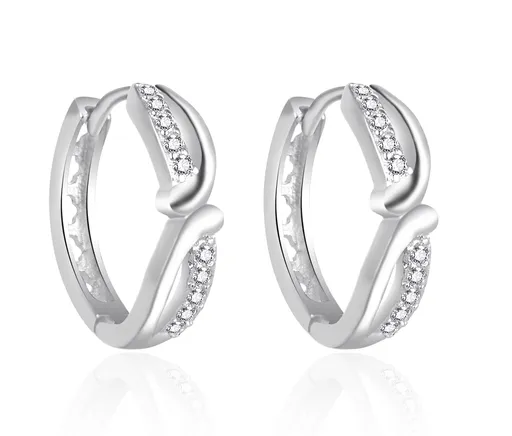 Agato Cercei rotunzi din argint cu zirconii AGT-E058KW