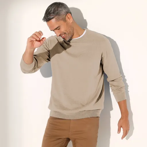 Pulover din bumbac cu gât rotund