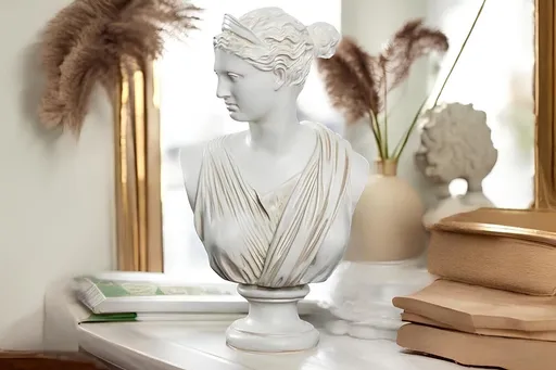 Decoratiune, CY0437, 19x10x32 cm, Poliester, Bej