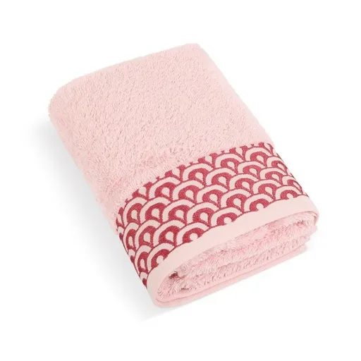 Bellatex Prosop din froté cu dantelă, 50 x 100 cm, roz, 50 x 100 cm