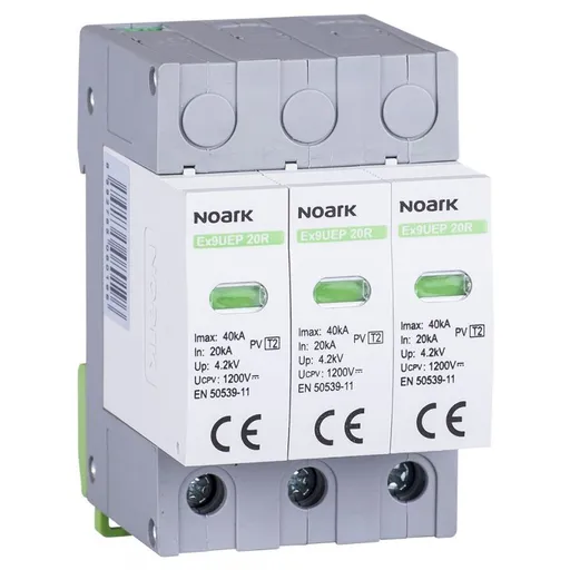 Descarcator SPD Ex9UEP, Clasa 2, 1000 V DC, latime 3 module, pentru sisteme fotovoltaice Noark 112906