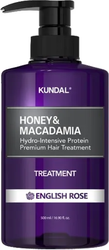 KUNDAL Tratament hidrointensiv cu proteine pentru păr Honey & Macadamia English Rose (Treatment) 500 ml
