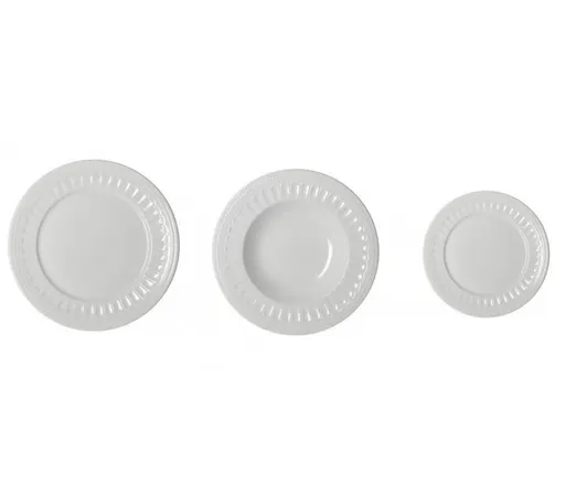 Serviciu de masa 18 piese, Senzatempo, Brandani, portelan New Bone China