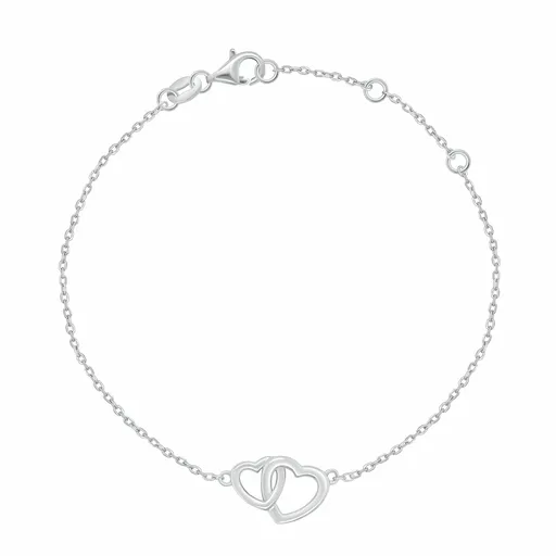 Brilio Silver Brățară romantică din argint cu inimioare BRC242W