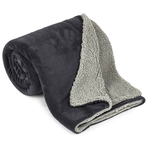 Pătură din imitație de blăniță 4Home, grideschis/antracit, 150 x 200 cm, gri