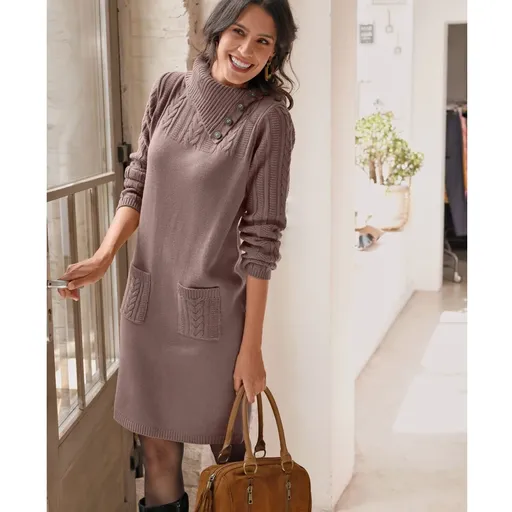 Rochie cu volan cu model împletitură