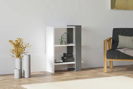 Corp biblioteca, Hanah Home, Funda, 51.8x70x25 cm, Antracit/Alb