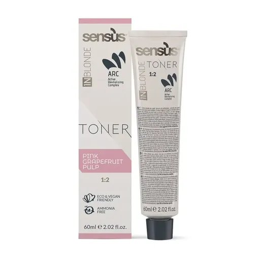 Vopsea de Par Fara Amoniac pentru Par Blond Sau Decolorat, Pink Grapefruit Pulp, Sensus InBlonde Toner