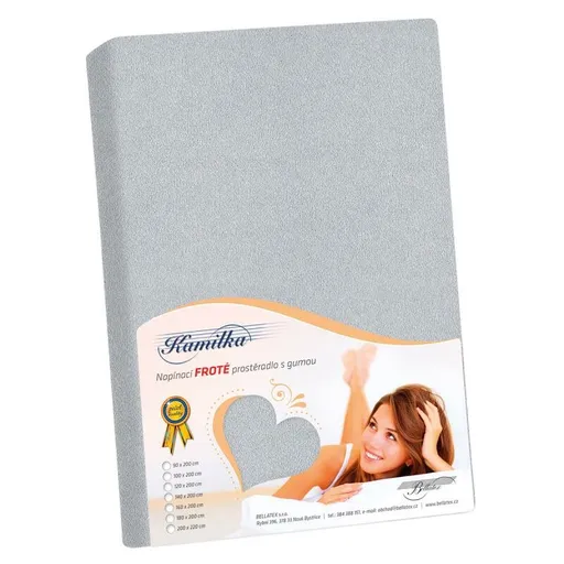 Bellatex Cearșaf din bumbac terciopelat, gri mediu, gri deschis, 140 x 200 cm