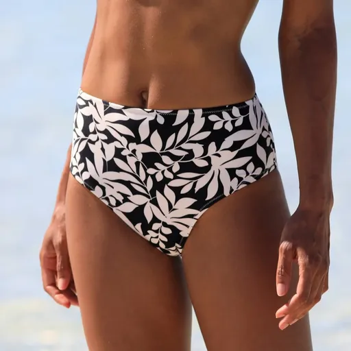 Linao slip de baie cu talie înaltă imprimat