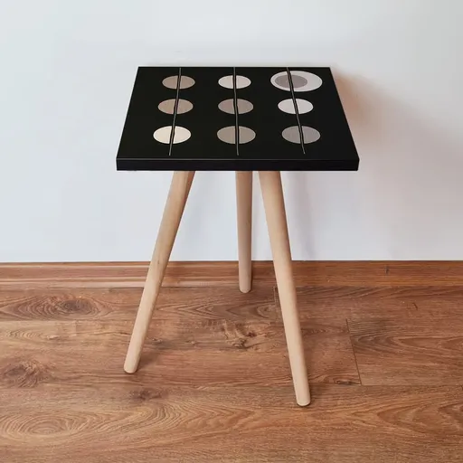 Masuta, Hanah Home, Shp66, 35x42x35 cm, Negru / Bej / Alb