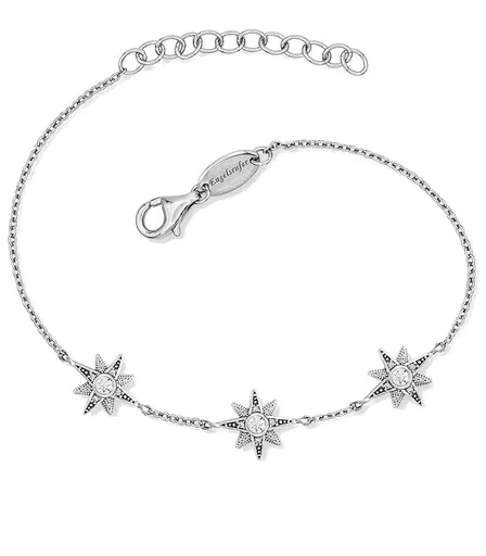 Engelsrufer Brățară fermecătoare argintie cu zircon cubic ERB-NSTAR-ZI