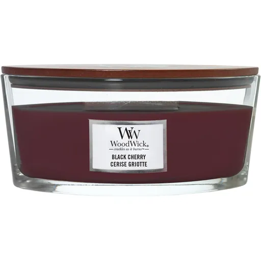 Lumânare parfumată WoodWick Black Cherry, 453 g