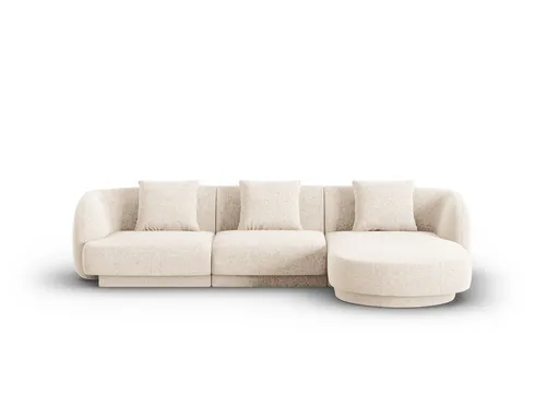 Coltar dreapta 4 locuri, Tulum, Cosmopolitan Design, 255x156x70 cm, tesatura chenille, bej deschis