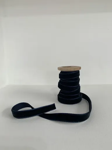 Ornament de brad de Crăciun, BSY612, 4.3x6 cm, Catifea, Albastru inchis