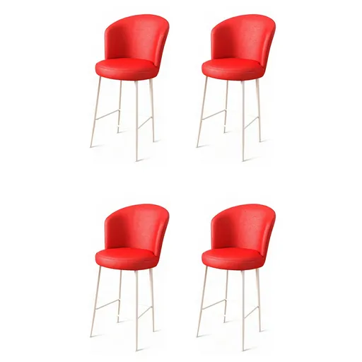 Set de scaune de bar Uras Red and White, 4 buc., roșu, 4 buc