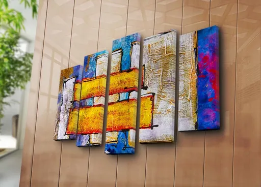 Tablou decorativ, 5PATK-217, 19 x 70 cm, Multicolor