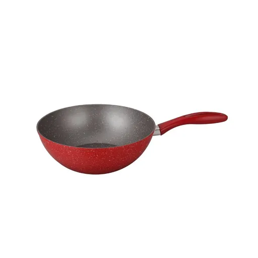 Tigaie wok Oliver Voltz OV54420A28, 28x8cm, Finisaj marmura, Inductie, Rosu