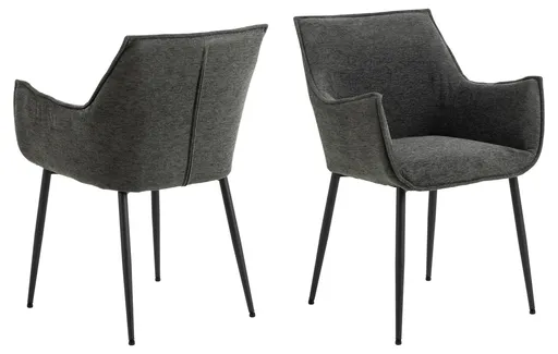 Scaun Bonita, Actona, 56x56x82.5 cm, poliester/otel, gri inchis