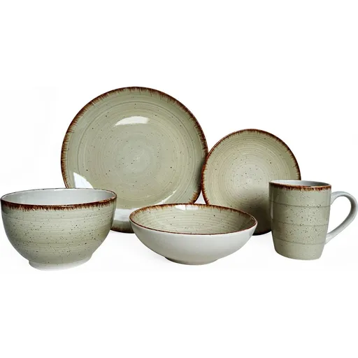 Banquet Set de tacâmuri Spiral Ivory, 30 bucăți, măsliniu