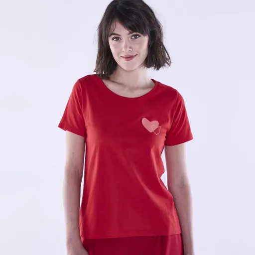 Tricou cu imprimare centrală de inimi de aur