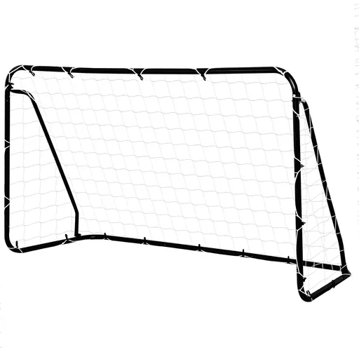 HOMCOM But de fotbal - portiță de fotbal - but de antrenament dim. 203L x 81l x 120H cm - șasiu metal epoxidic poliester - pichete incluse - negru | A