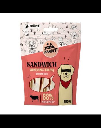 MR. BANDIT Sandwich recompensa cu vita si rata pentru caini 500 g