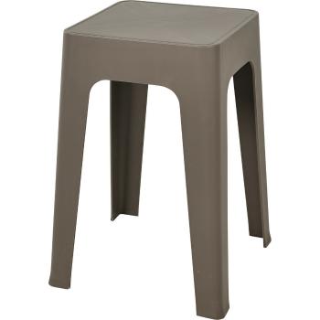 Taburet din plastic Mallys gri, 33 x 47 x 33 cm ,stivuibil, gri deschis
