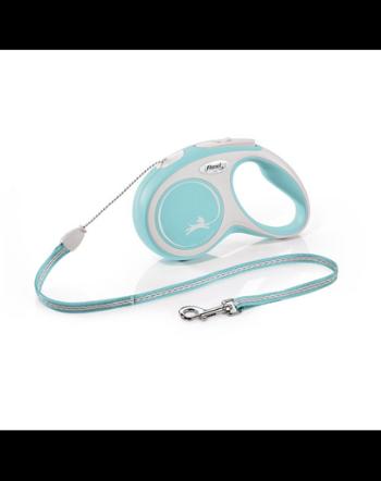 FLEXI New Comfort lesa automata cu banda pentru caini, albastru deschis, marimea XS, 3 m