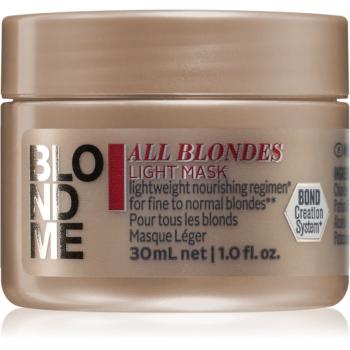 Schwarzkopf Professional Blondme All Blondes Light masca hranitoare pentru par fin si normal 30 ml