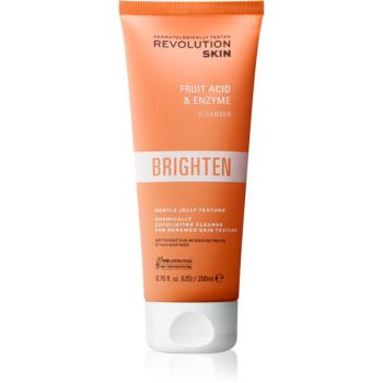 Revolution Skincare Brighten Fruit Acid & Enzyme gel de curățare, cu efect de iluminare Cu AHA Acizi 200 ml