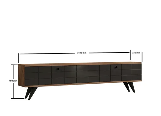 Comoda TV, Hanah Home, Alberi, 160x35x25 cm, Pin Atlantic / Antracit