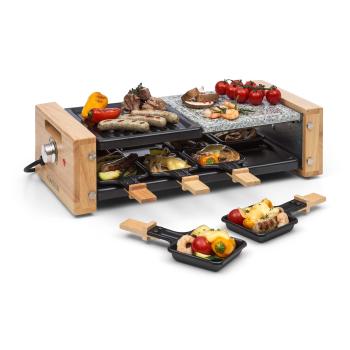 Klarstein Chateaubriand Nuovo Raclette, racletă, 1200W, aluminiu / piatră, 8 persoane