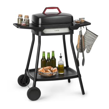 Klarstein Gatsby, grill electric, 2000 W, grilaj antiaderent, măsuțe laterale, negru